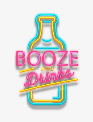 彩色炫酷啤酒瓶免抠