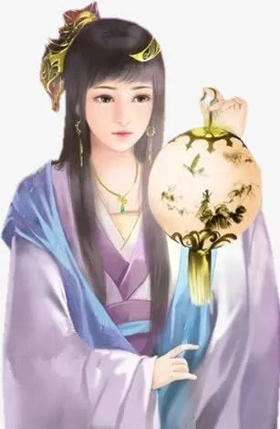 绿色灯笼女子古风立绘免抠