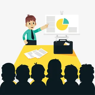 进行商务演示的男子矢量图免抠