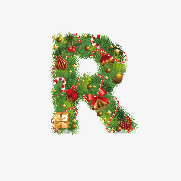 数字字母 礼盒装饰 字母R免抠