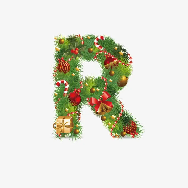 数字字母 礼盒装饰 字母R免抠
