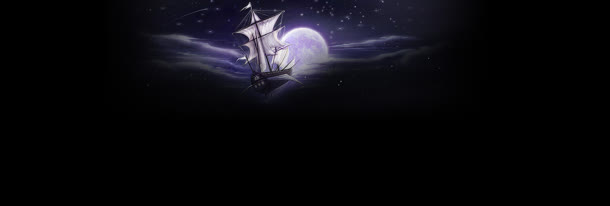 动漫帆船圆月背景banner