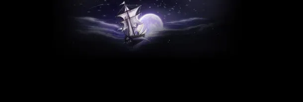 动漫帆船圆月背景banner
