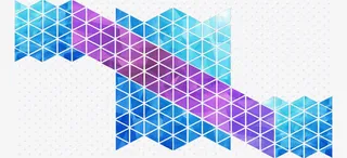 蓝色商务几何展板矢量素材免抠