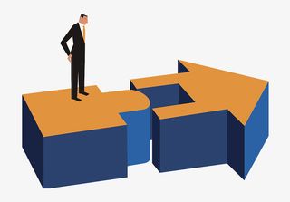 扁平风商务男士箭头指示免抠