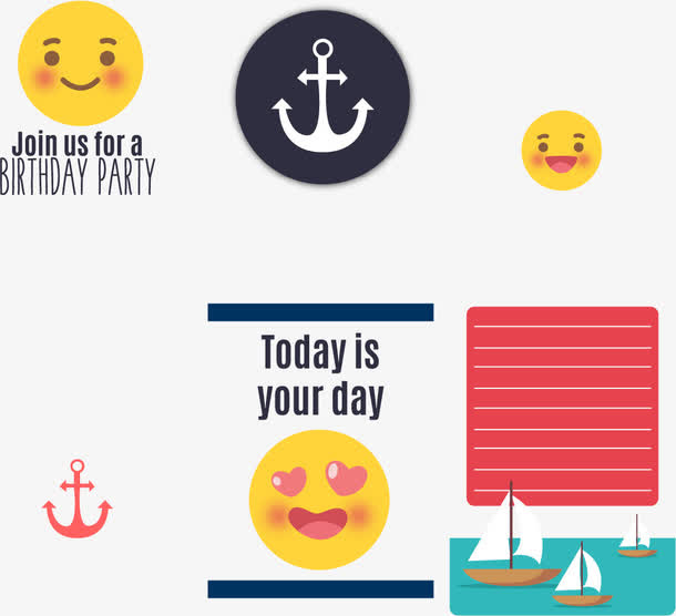 黄色表情包卡片免抠