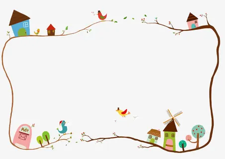 可爱小房子边框免抠