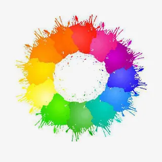 多彩水彩图案免抠