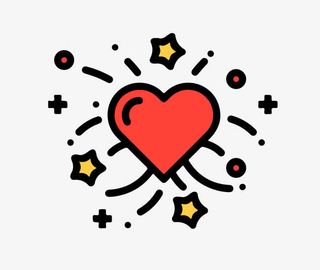 放射性爱心图标免抠