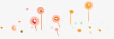 黄红色手绘春季花朵免抠