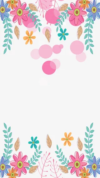 38妇女节小清新花朵边框免抠