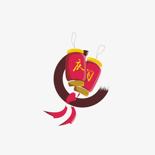 卡通国庆节灯笼素材免抠