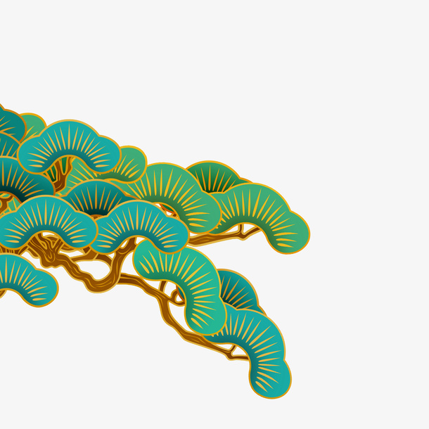 树悬崖国潮风免抠