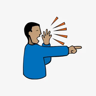 大声喊叫的男人手绘图免抠