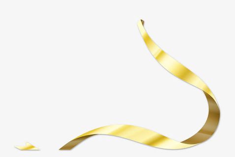 金色丝带免抠
