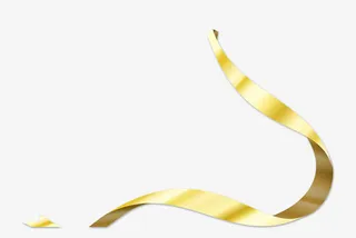 金色丝带免抠