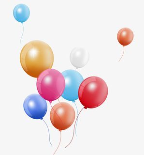 漂浮活动彩色气球免抠