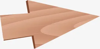 手绘棕色木板纹理箭头免抠