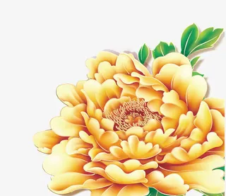 金色牡丹免抠