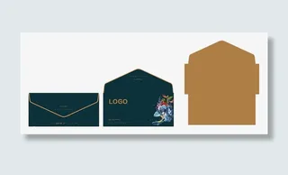 蓝色古典信封PNG免抠