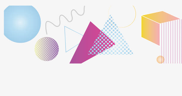 炫彩不规则几何图案免抠