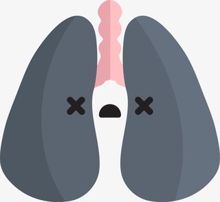 黑色卡通受伤的肺部免抠