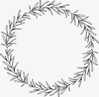 手绘日式简约树叶边框免抠