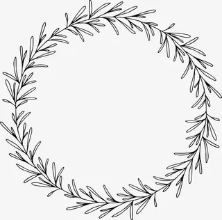 手绘日式简约树叶边框免抠