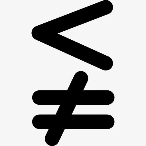 小于但不等于数学符号图标免抠