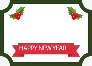 四边形圣诞节标题框免抠