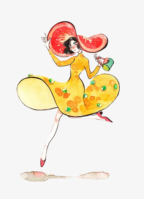 番茄炒蛋女孩免抠