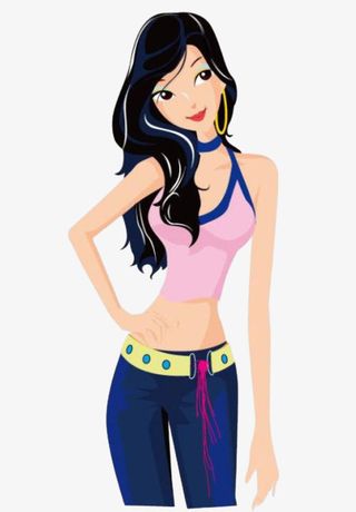 卡通女人漂亮免抠