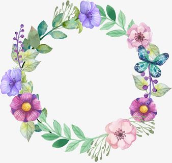 春暖花开花朵圆环免抠