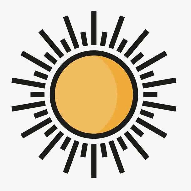 黄色太阳图标免抠
