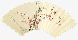 水墨素材 水墨扇子 水墨中国风免抠