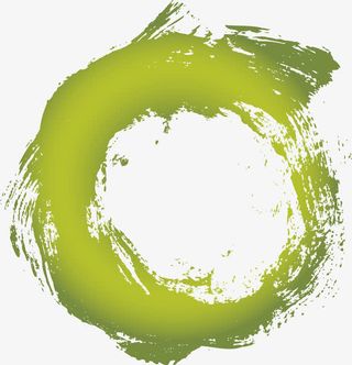 绿色渐变墨迹海报免抠