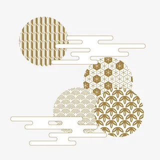 日本古典浮世绘纹饰免抠