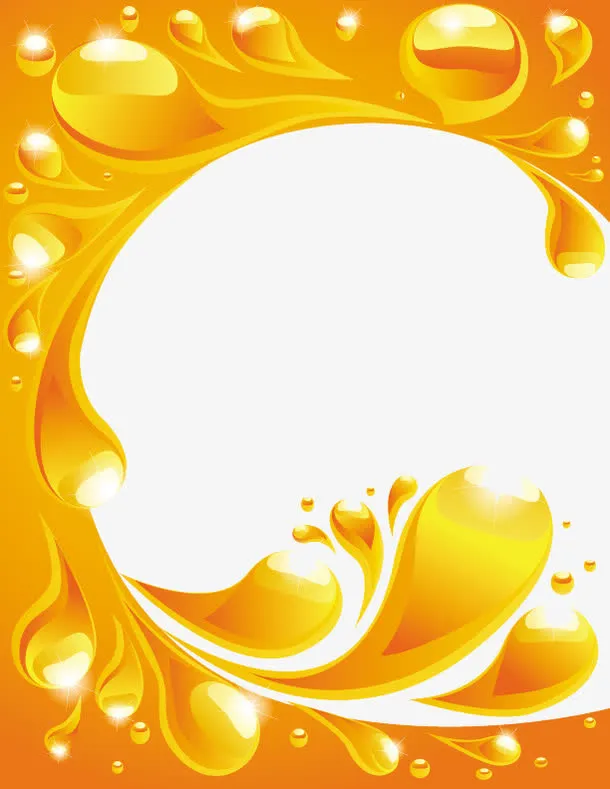 黄金颜色半圆方框免抠