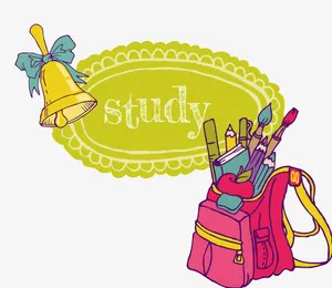 开学季书包铃铛免抠