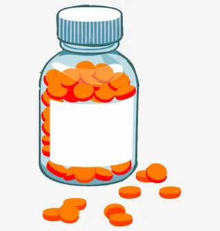 维生素药瓶插画免抠