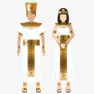 古埃及法老与王后人像免抠
