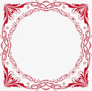 红色节日花纹边框免抠