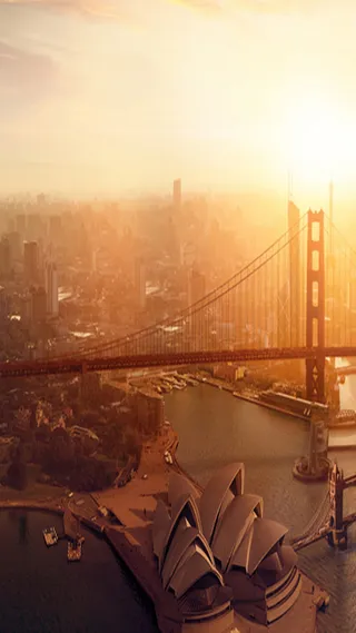 现代壮观繁华的城市H5背景素材高清