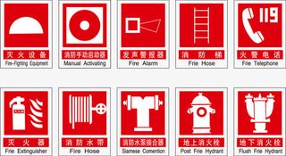 消防警告标志免抠标签元素