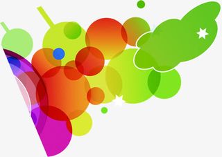 彩色渐变圣诞白云装饰免抠