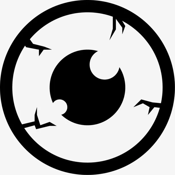 黑色扁平疲劳眼球免抠