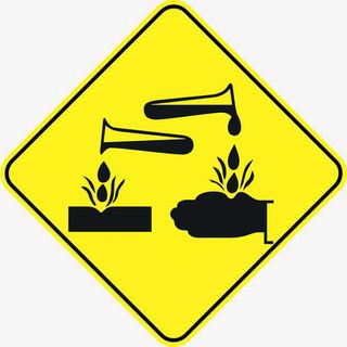 方形小心腐蚀标志免抠