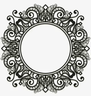 复古宫庭黑色边框矢量图免抠