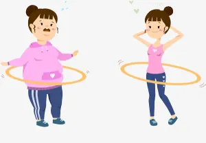 转呼啦圈的胖美女和瘦美女免抠