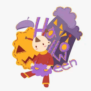 万圣节英文女巫免抠